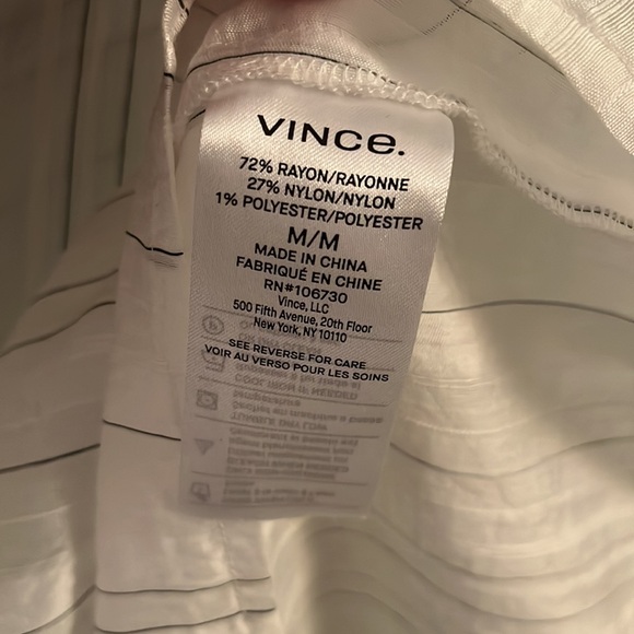 Vince V-neck Tunic Blouse with Stripe - Picture 7 of 7